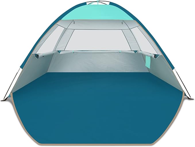COMMOUDS Beach Tent Sun Shade for 3/4-5/6-7/8-10 Person, UPF 50+ Beach Sun Shelter Canopy Tent, Lightweight, Easy Set Up and Carry-CubbioJoy