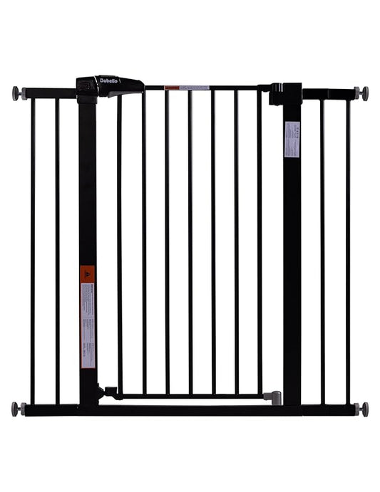 BABELIO 36" Tall Baby Gate, 26-40" Wide Auto Close Pet Gate, Pressure Mounted Metal Dog Gate, Easy-Install No Drilling, No Tools Required, with Wall Protectors and Extension Kits, Black-CubbioJoy