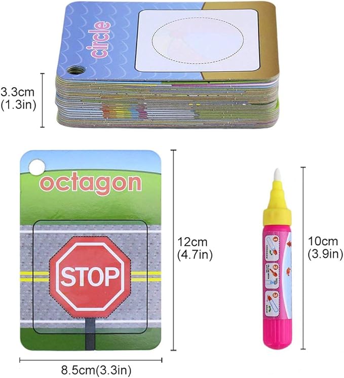 Coolplay Water Coloring Cards Learning Number Shape Color Toddler Girl Toy Water Paint Cards Airplane Activities for Kids Toy-CubbioJoy