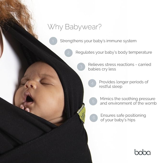 Boba Baby Wrap Carrier – Original Baby Sling Carrier for Newborns (7–35 lbs), Soft, Secure, Hands-Free & Ergonomic, Ideal for Comfortable Bonding, New Parents (Serenity Riviera)-CubbioJoy