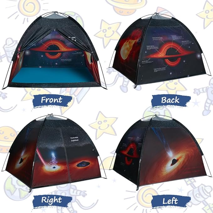 Black Hole Play Tents- Space World Dome Tent Playhouse- Imaginative Play Popup Tent for Outdoor and Indoor Fun-Kids Astronaut Space for Boys and Girls- 47" x 47" x 43 "-CubbioJoy