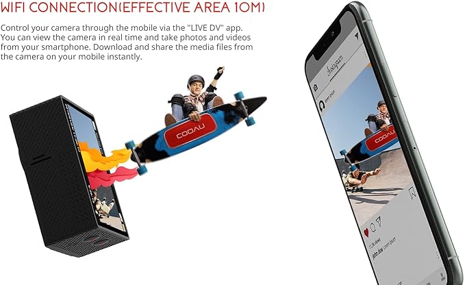 COOAU 4K 20MP Wi-Fi Action Camera External Microphone Remote Control Underwater 40M Waterproof Sport Camera Time Lapse with 2X1200mAh Batteries and 20 Accessories-CubbioJoy