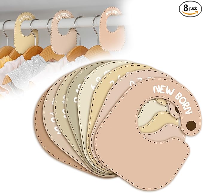 Baby Closet Dividers (Set of 8), Baby Hanger Dividers for Infant to Toddler, Nursery Organization for Clothes, Girl & Boy Closet Organizers-CubbioJoy