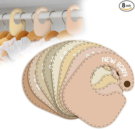 Baby Closet Dividers (Set of 8), Baby Hanger Dividers for Infant to Toddler, Nursery Organization for Clothes, Girl & Boy Closet Organizers-CubbioJoy