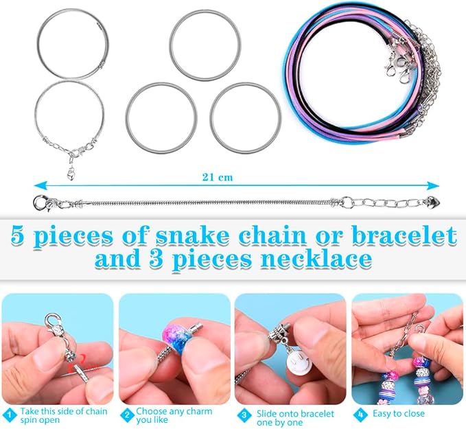 AIPRIDY 150 Pieces Charm Bracelet Making Kit,Unicorn Mermaid Crafts Gifts Set Can Inspires Imagination and Creativity,Jewelry Making Kit Perfect Gifts for Girls 5-12 Years Old (150 Pieces)-CubbioJoy