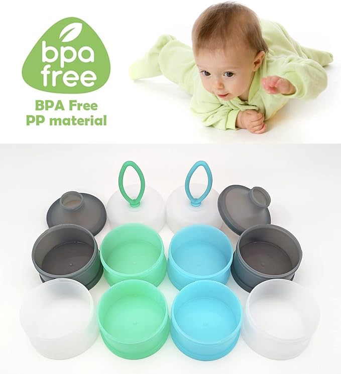 Baby Formula Dispenser, Formula Container, Portable Milk Powder Dispenser Container, Baby Feeding Travel Storage Container, Non-Spill Stackable Baby Snack Storage Container, BPA Free, 2 Packs-CubbioJoy