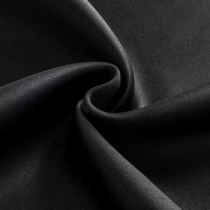 Joydeco 72 Inch Blackout Curtains for Bedroom, Black Out Curtains 72 Inch Long, Room Darkening Curtains & Drapes for Living Room Window Rod Pocket Back Tab (W52 x L72 Inch, Black)-CubbioJoy
