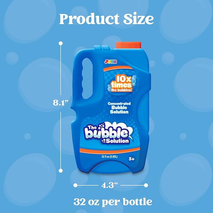 JOYIN 32 OZ Concentrated Bubble Solution for Bubble Machines (Up to 2.5 Gallons), Concentrated Solution Refills for Machine, Wands, Blower, Easter, Kids, Parties-CubbioJoy
