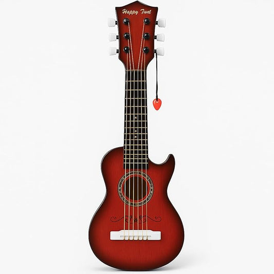 23" Acoustic Guitar, Kids 6 String Toy Guitar - Realistic Steel Strings - Beginner Practice First Musical Instrument for Children, Toddlers (Mahogany)-CubbioJoy