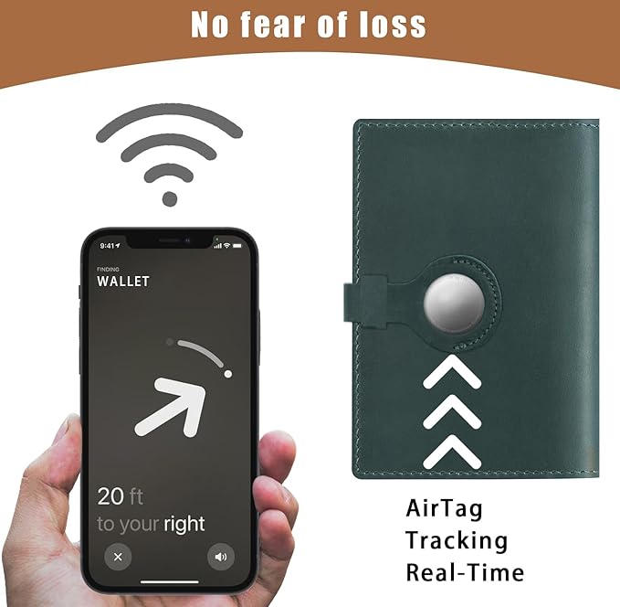 Jack&Chris Genuine Leather Passport Holder For Travel, RFID Blocking Handmade Passport Holder with Card Case Organized & Safe, Quality Travel Essentials for Women and Men for Gifting, Blue-CubbioJoy