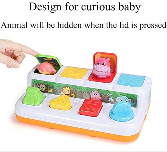 Animal Park Interactive Pop Up Music Toy,Up- Early Education Activity Center Toy, Ages 7 8 9 10 11 12 Months and up Infant Toddlers Toys.-CubbioJoy