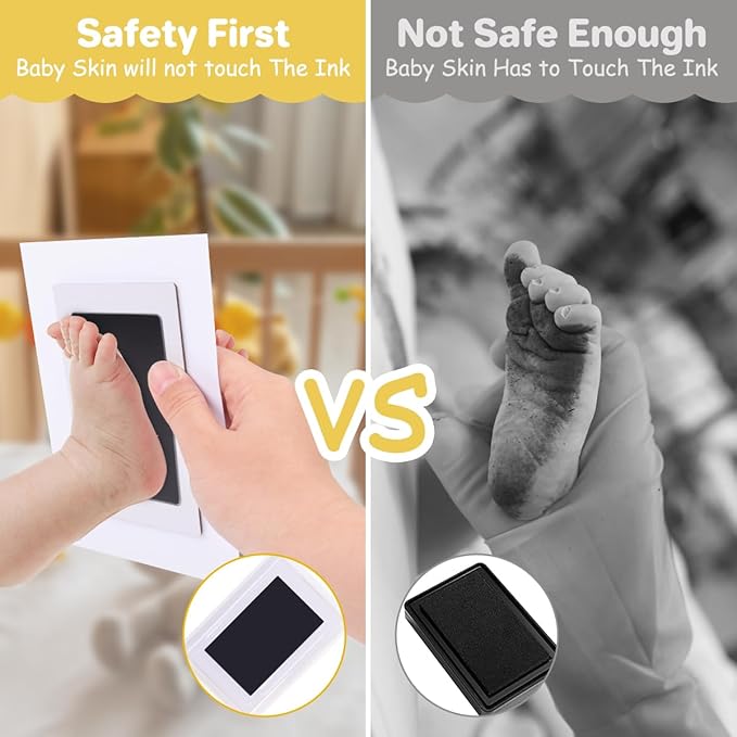 BEBOAN Inkless Hand and Footprint Kit, Baby Footprint Kit, Baby Keepsake Frames and Letter DIY Sticker, Personalized Baby Gifts, Dog Paw Print Kit, Pet Paw Print Impression Kit-CubbioJoy