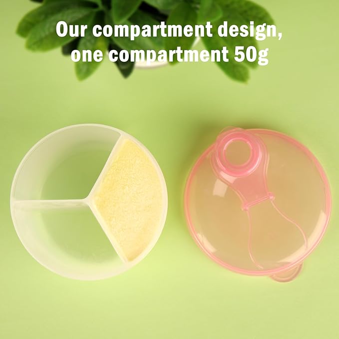 Accmor Baby Formula Dispenser On The Go, Formula Container to Go, Non-Spill Rotating Three-Compartment Formula Dispenser and Snack Storage Container for Infant Toddler Traveling-CubbioJoy