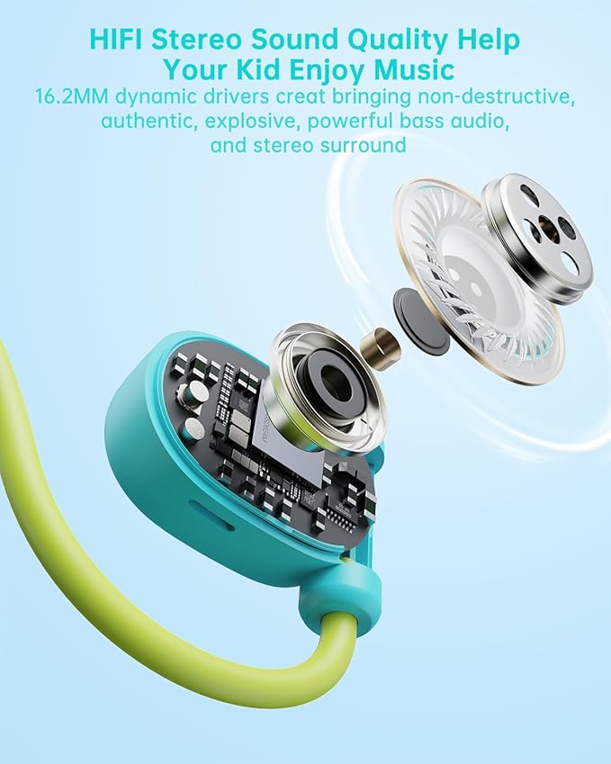 Kid Headphones for School, Air Conduction Open Ear Headphones, 3.5mm Jack Wired Cord, Ultra-Comfort, Ergonomic and Lightweight Design Perfect for School and Outdoor Activities-Orange,Purple,-CubbioJoy