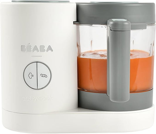 BEABA Babycook Neo Baby Food Maker | Non-Toxic Glass & Stainless Steel | Trusted by Celebrity Moms | Sustainable Baby Food Processor | Global Leader| 34 Servings in 20 Mins-CubbioJoy