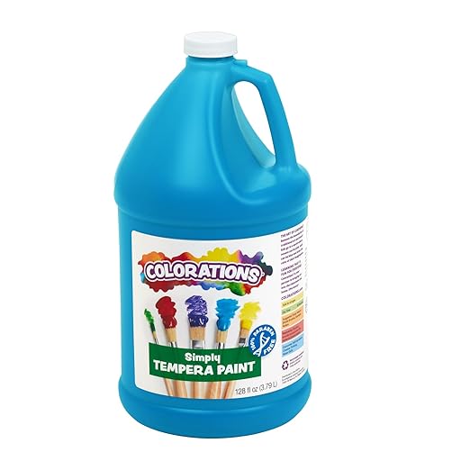 Colorations Tempera Paint, Gallon Size, Turquoise, Non Toxic, Vibrant, Bold, Kids Paint, Craft, Hobby, Fun, Art Supplies (Item # GSTTU), 1 Gallon-CubbioJoy