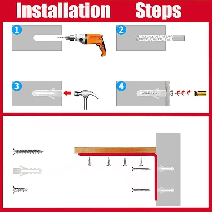 Anti Tip Furniture Anchors for Baby Pet Proofing,Furniture Wall Anchor Furniture Dresser Bookshelf Falling Prevention Device for Children (Red)-CubbioJoy