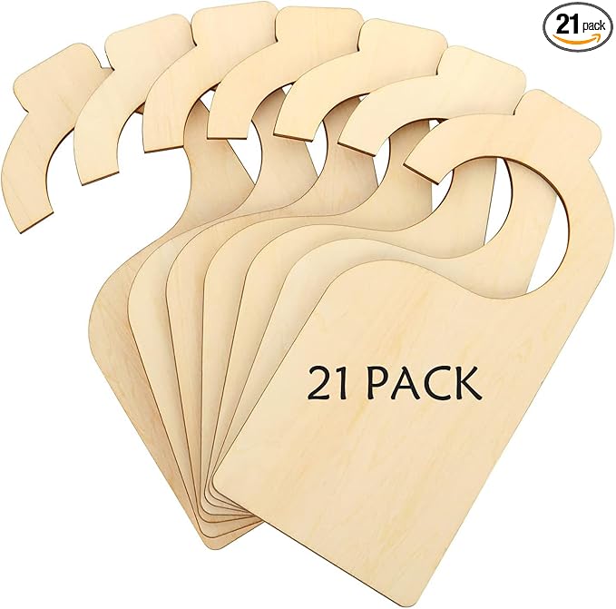 21 Pack Blank Clothing Rack Divider, Wooden Closet Size Divider, Closet Dividers Hanging Closet Dividers for Home Nursery Baby Clothes-CubbioJoy