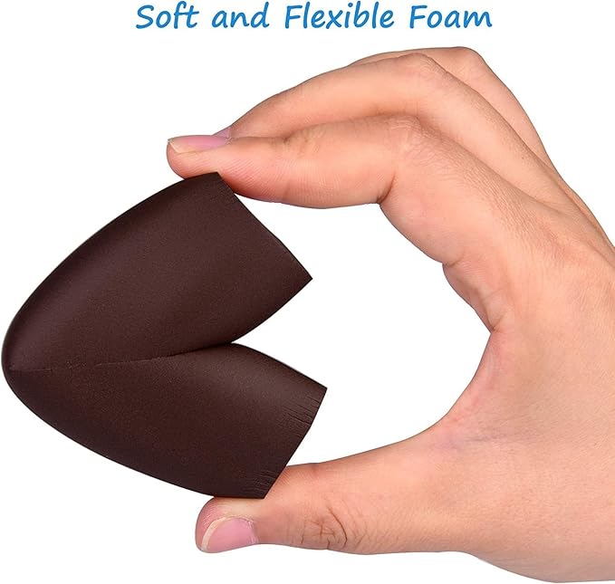 8-Pack Corner Protectors Baby Proof, Furniture Corner and Edge Safety Bumpers, Soft Rubber Foam Cushion Covers, 3M Taped Corner Guards, Baby Child Proofing Pads, Table Corner Protectors, Brown-CubbioJoy