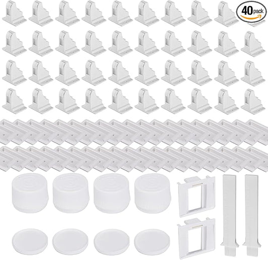 Adhesive Magnetic Cabinet Locks Baby Proofing for Cabinets & Drawers (40 Locks and 4 Keys)-CubbioJoy