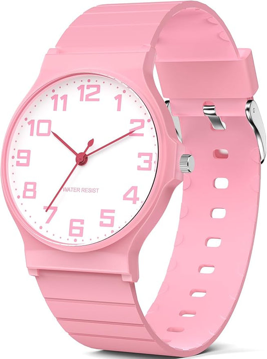 Kids Analog Watch Boys Girls, 30M Waterproof, Sports Watch for Boys, Easy to Read Children's Thin Dial Wrist Watches with Soft Band, for Ages 5-15 Kids Great Birthday Gifts Christmas Day-CubbioJoy