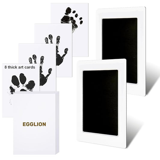 2-Pack Inkless Baby Hand and Footprint Kit with Mess-Free Ink Pad – Baby Safe Ink Pad for Hand, Foot & Paw Prints – Newborn Footprint & Paw Print Kit for Dogs and Cats – 8 Keepsake Art Cards-CubbioJoy