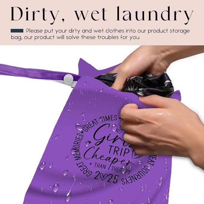 Girls Trip Gifts Wet Dry Bag, Beach Bag Wet Bag Favors, for Swimsuit Toiletry Travel Essentials For Women Aloha Bags, Beach Travel Gym Laundry bags for Dirty Diaper Swimsuit Gifts (Purple)-CubbioJoy