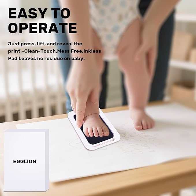2-Pack Inkless Baby Hand and Footprint Kit with Mess-Free Ink Pad – Baby Safe Ink Pad for Hand, Foot & Paw Prints – Newborn Footprint & Paw Print Kit for Dogs and Cats – 8 Keepsake Art Cards-CubbioJoy