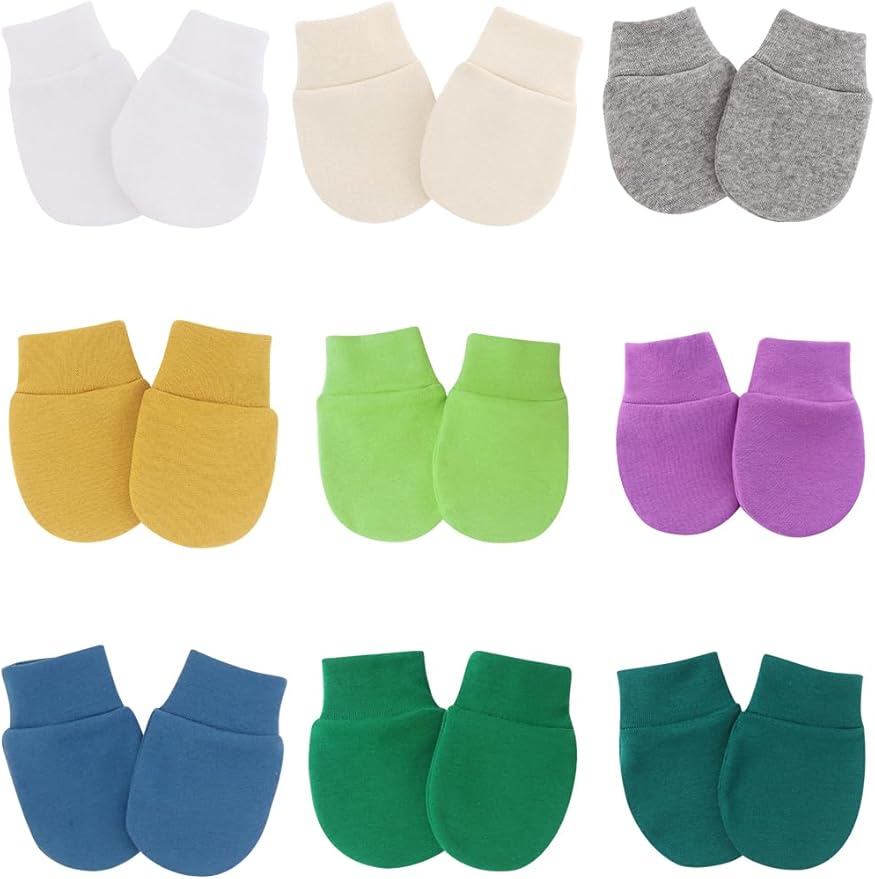 Cute Baby Mittens Newborn, No Scratch Baby Boy Mittens, Baby Girl Hat Gloves for Toddlers, Infant, Newborn-CubbioJoy