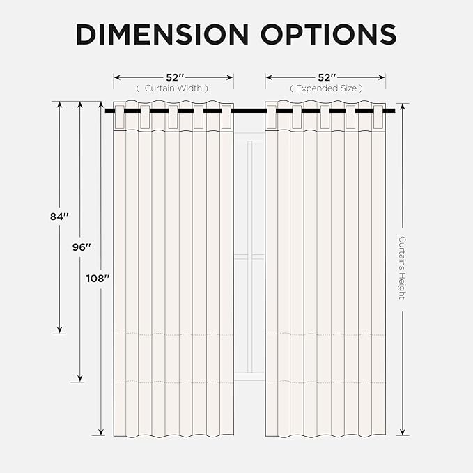 Joydeco 90 Inch Blackout Curtains for Bedroom, Thermal Insulated Black Out Curtains 2 Panels Se, Room Darkening Drapes for Living Room Window Rod Pocket Back Tab (W52 x L90 Inch, Beige)-CubbioJoy