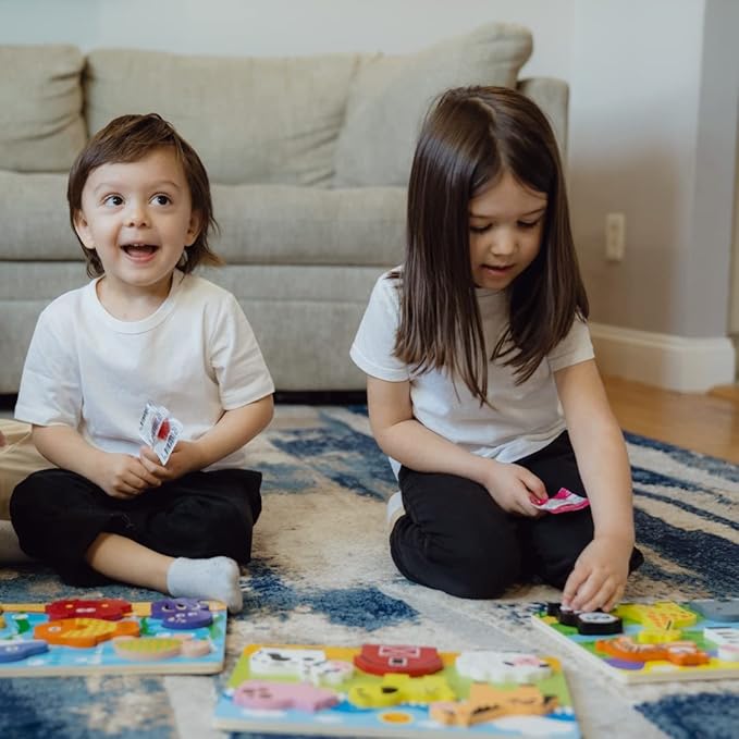 Chunky Puzzles for Toddlers 1-3, Farm, Sea, Zoo Animals Wooden Puzzles, Preschool Early Learning Toy Gift for Kids Ages 1 2 3 Year Old-CubbioJoy