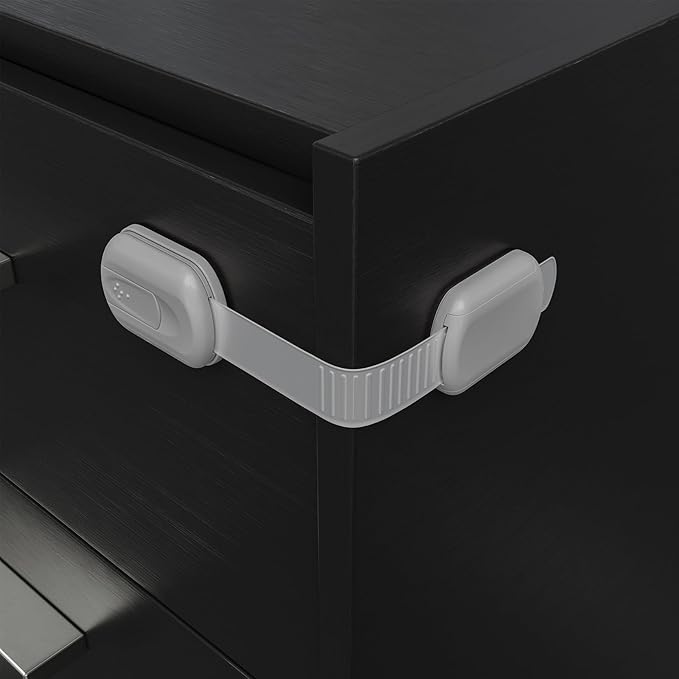 Baby Proofing Child Safety Locks (8 Pack) by Skyla Homes - The Safest, Quickest and Easiest 3M Adhesive Cabinet Latches, No Screws & Magnets, Multi-Purpose for Furniture, Kitchen, Ovens, Toilet Seats-CubbioJoy