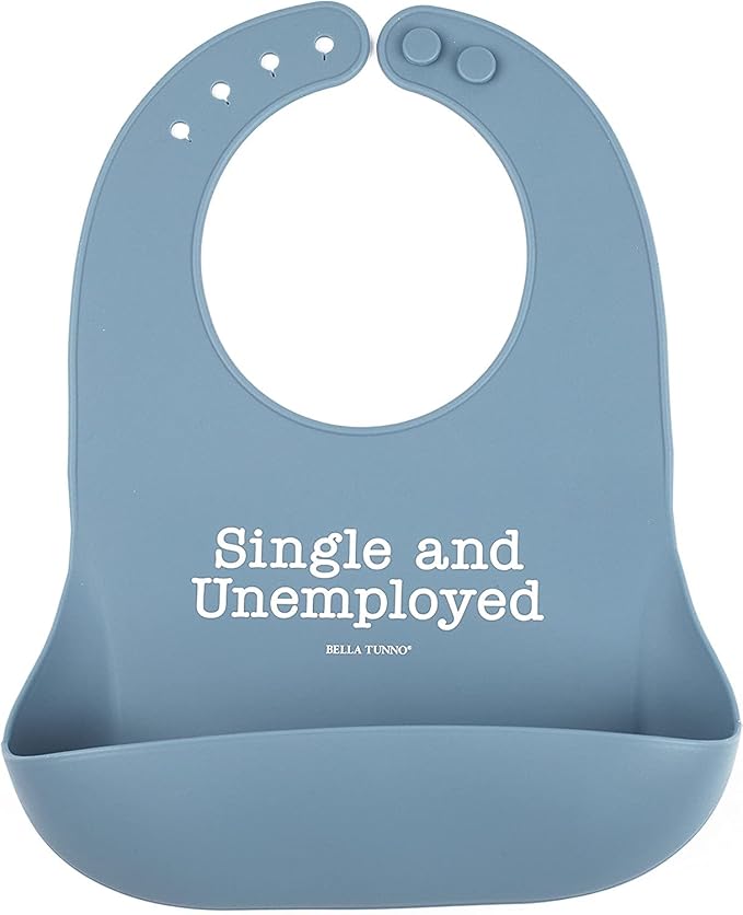 Baby Bib for Eating by Bella Tunno, Waterproof Silicone Bib with Large Food Catcher, Adjustable Fit for Babies 4-12 months & Toddlers 1-3 Years, Boys & Girls, Single and Unemployed-CubbioJoy