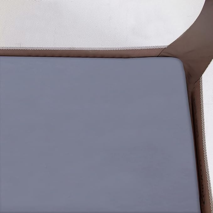 4-Pack Fitted Pack and Play Sheets for Boys and Girls - Breathable, Soft Microfiber Baby Sheets in Grey and Pink-CubbioJoy