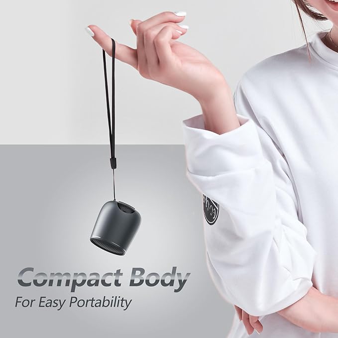 INSMY Small Bluetooth Speaker, Waterproof Mini Portable Wireless Speaker, Punchy Bass Rich Audio Stereo Pairing, Handheld Pocket Size Built in Mic for Hiking Biking Gift Laptop Tablet (Gray)-CubbioJoy