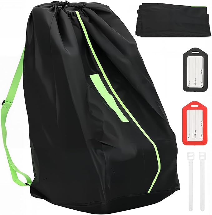 Car Seat Travel Bag for Airplane: Carseat Bags for Air Travel, Waterproof Durable Carrier Cover for Infant & Toddler Car Seats,Portable Carseat Cover with Shoulder Straps and 2 Luggage Tags-CubbioJoy