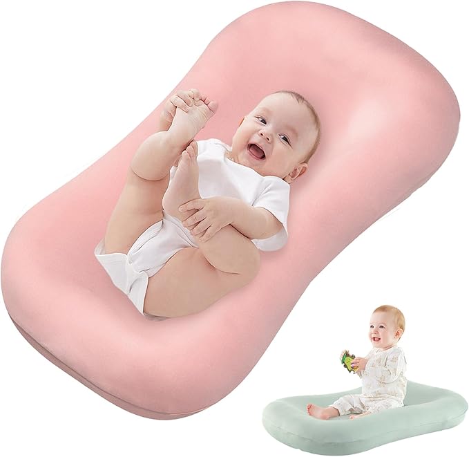 Baby Lounger Pillow, Infant Lounger for 0-24 Months, Soft Cotton and Portable Baby Lounger for Home (Pink)-CubbioJoy