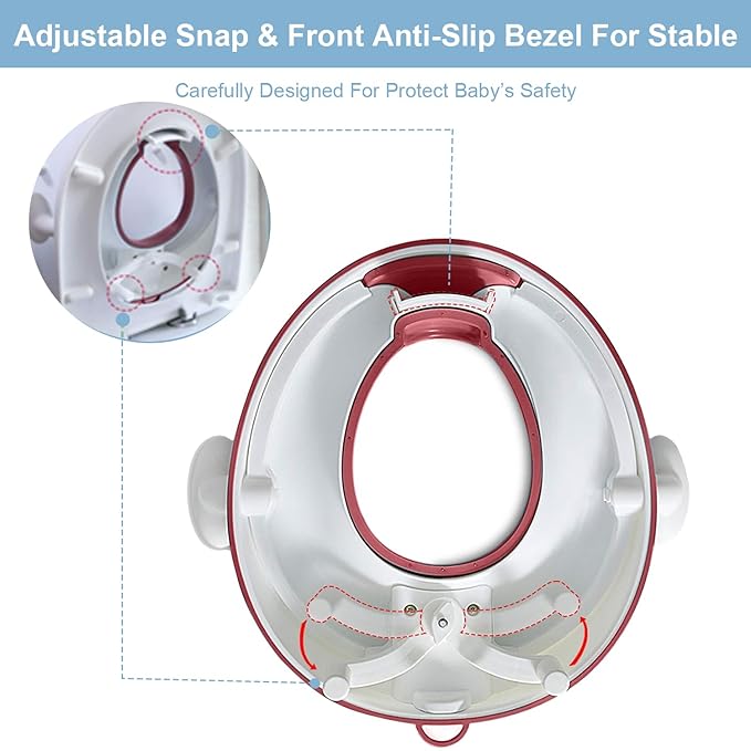 ANGELBLISS Baby Potty Training Toilet Seat with Soft Cushion Handles, Haute Collection, Double Anti-Slip Design and Splash Guard for Boys and Girls (Dark Pink)-CubbioJoy