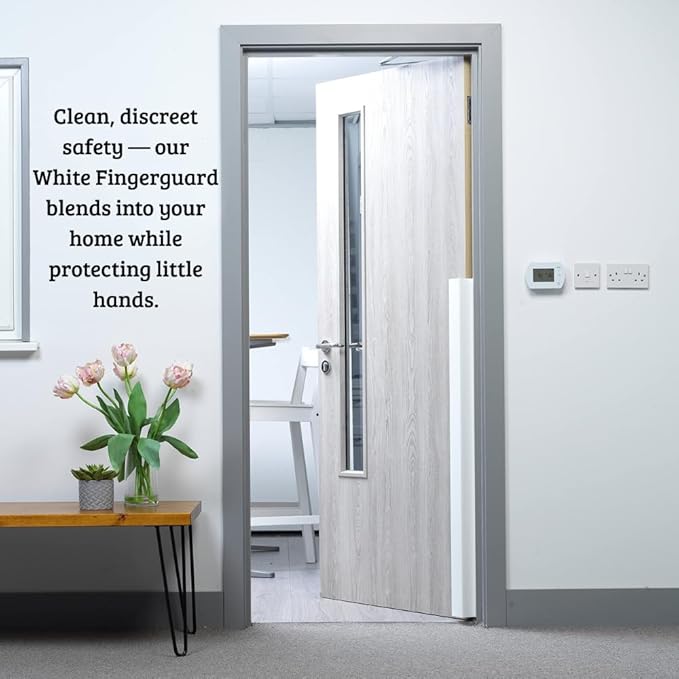 Cardea Child Safety Door Finger Pinch Guard Hinge Protector for The Front of The Door – White (2 Pack)-CubbioJoy