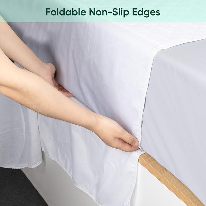 Bed Pads Washable Waterproof, Queen (60" x 36", Pack of 2) Incontinence Bed Pads & Pee Pads, Perfect for Kids, Adults and Elderly-CubbioJoy