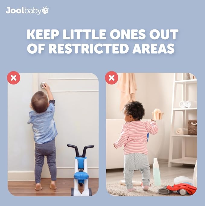 Jool Baby Door Knob Child Safety Covers (4 Pack) Prevent Kids from Opening Doors – Easy to Install-CubbioJoy