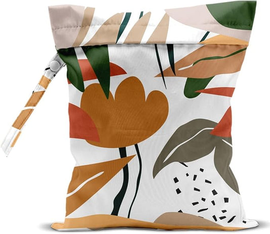 Wet Bag, Wet Dry Bag, Wet Bag for Swimsuit, Travel, Beach, Pool, Diapers, Dirty Yoga Gym Clothes, Makeup Bag, Waterproof Tropical Palm Leaves Decor Jungle Palm Leaf Favors-CubbioJoy