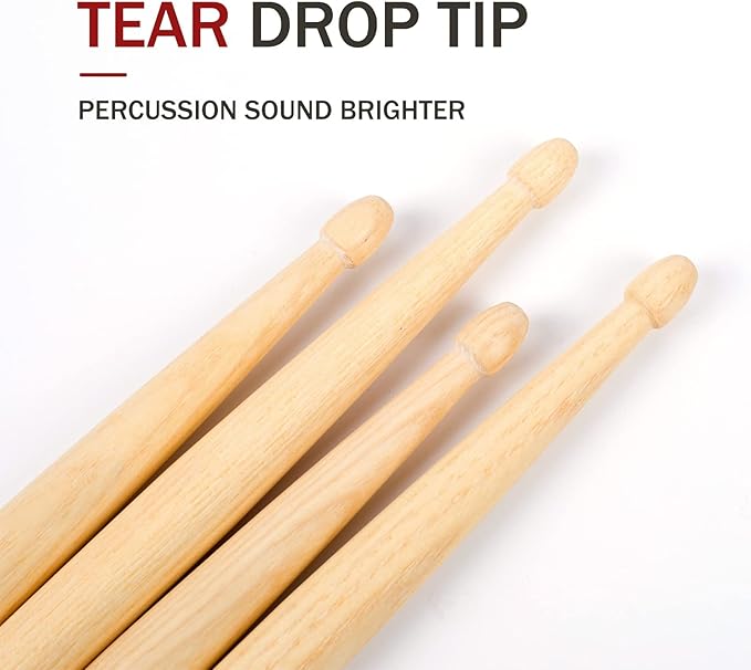 5A Wood Drum Sticks for Kids: 2 Pairs Drumsticks for Electronic Drumming Children Adults Beginner Percussion Accessories-CubbioJoy