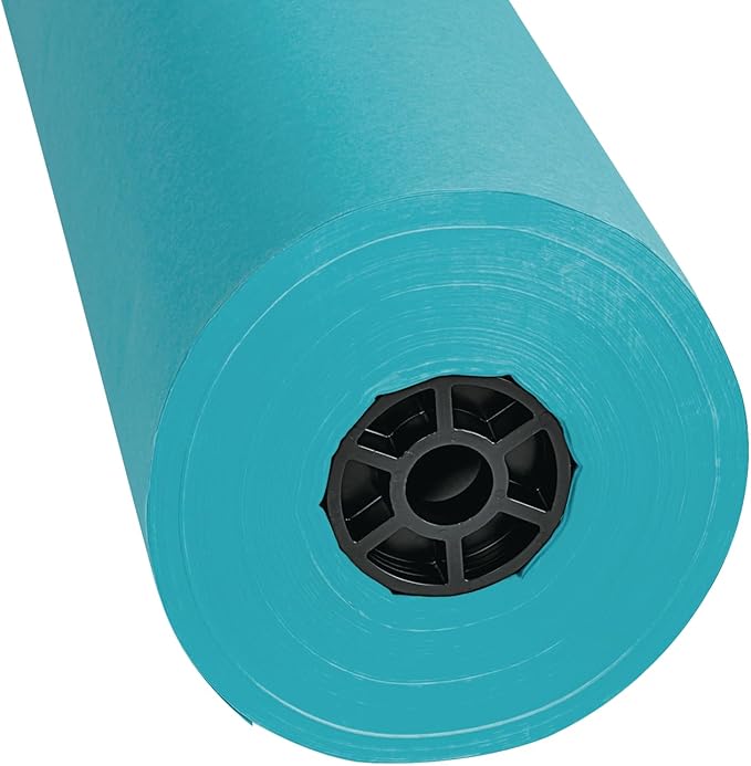 Colorations Arts and Crafts Paper Roll - 36" x 1000', Aqua, Dual Surface, Markers, Finger Paints, Painting, Watercolors, Acrylic Paints, Wall Art, Bulletin Board Paper, Kids Crafts (Item # DSLB)-CubbioJoy