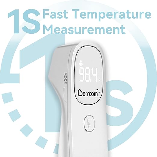Berrcom Non Contact Infrared Thermometer Digital Forehead Thermometer for Adults and Kids Temperature Thermometer 3 in 1 with Fever Alert Touchless Baby Thermometer Large LED Display-CubbioJoy