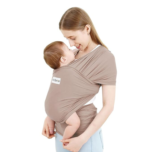 Acrabros Baby Wrap Carrier,Hands Free Baby Carrier Sling,Lightweight,Breathable,Softness,Perfect for Newborn Infants and Babies Shower Gift,Dark Cappuccino-CubbioJoy