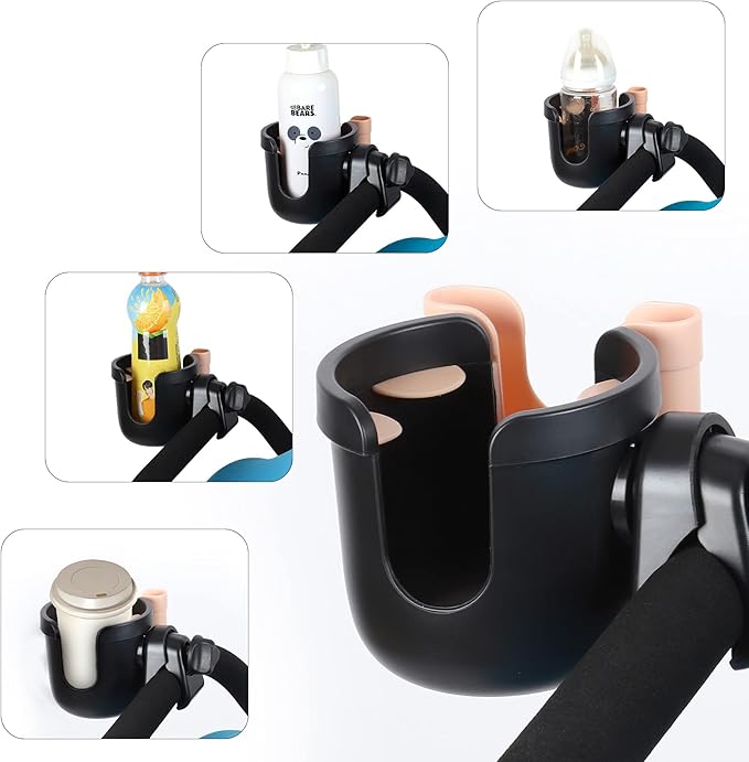 Accmor Stroller Cup Holder with Phone Holder, Bike Cup Holder, Universal Cup Holder for Uppababy Nuna Doona Strollers, 2-in-1 Cup Phone Holder for Stroller, Bike, Wheelchair, Walker, Scooter-CubbioJoy