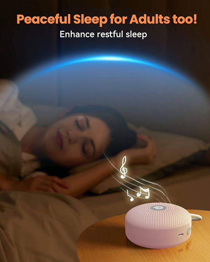 Dreamegg Sound Machine - Portable Sound Machine for Baby Adult, Features Powerful Battery, 21 Soothing Sound, Noise Canceling for Office & Sleeping, Sound Therapy for Home, Travel, Gift-CubbioJoy