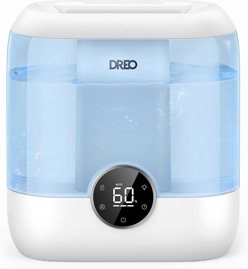 Dreo Humidifiers for Bedroom, 6L Top Fill Quiet Supersized Cool Mist Humidifier for Large Room, 60 Hour Runtime, Ultrasonic Humidifiers for Home, Baby, Plant, Indoor, Night Light, Blue-CubbioJoy