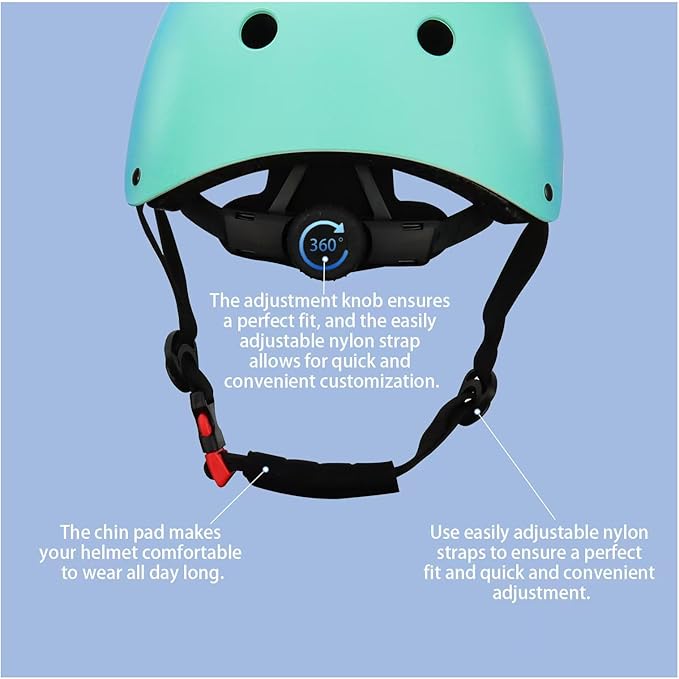 Color Gradient Adjustable Kids' Helmet with Knee & Elbow Pads Set | Multi-Sport Safety Gear for Boys & Girls Ages 5-14 | Skateboarding, Scooters, Roller & Inline Skating, Longboarding-CubbioJoy